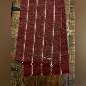 Pierre Cardin Burgundy and White Striped neck Scarf for men